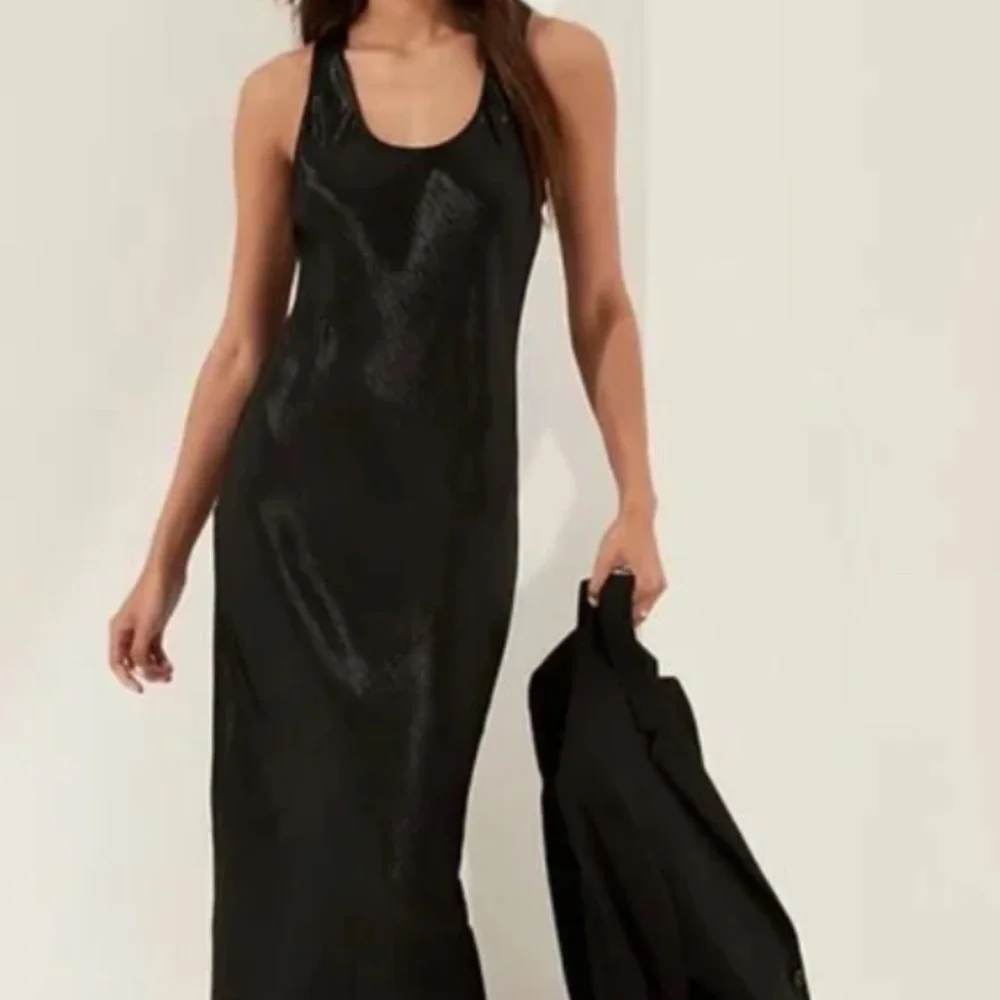 NWT!!!👠Bias Cut Midi Satin Dress - Black👠 - Picture 1 of 16